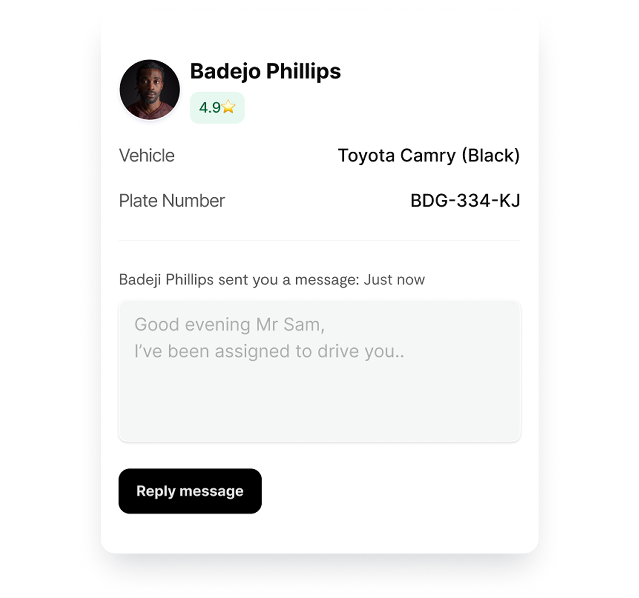 A professional, airport-ready driver is assigned.